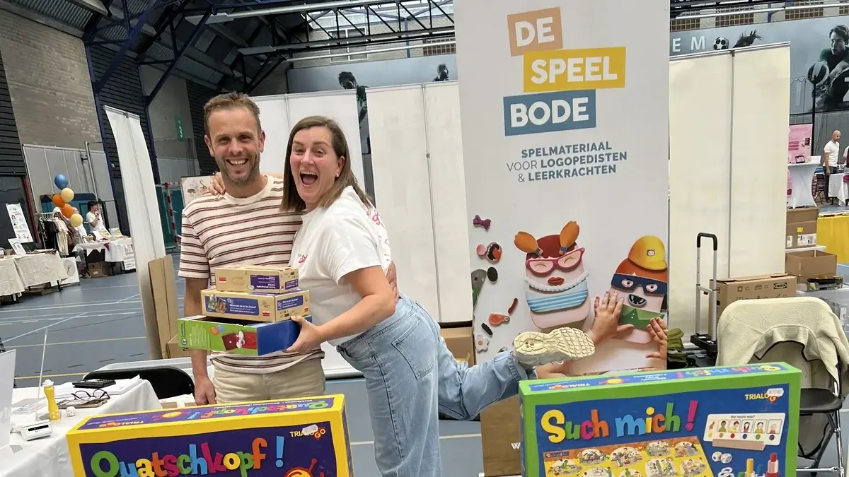 De stand van De Speelbode op Logo Fair 2026 in Arnhem