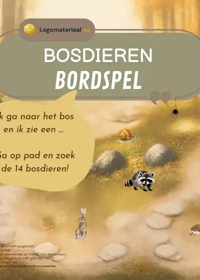 Digitaal Bosdieren bordspel voor logopedie, taal en fonemische vaardigheden