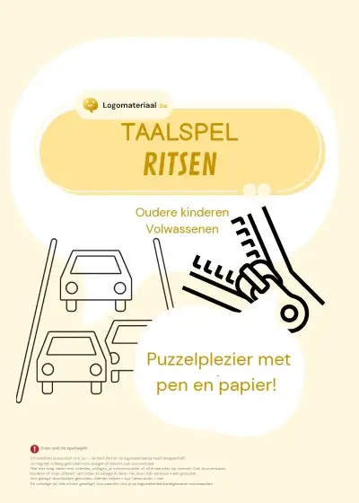 Ritsen taalspel digitaal werkblad voor logopedie en woordenschat